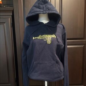 Supreme Navy Hoodie with Yellow Graphic
